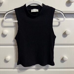 June & Ivy Black Ribbed Tank Top